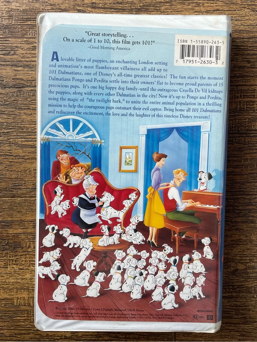 101 Dalmatians VHS Walt Disney Classics #1263